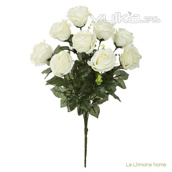 Ramo artificial flores rosas blancas 52 1 - La Llimona home