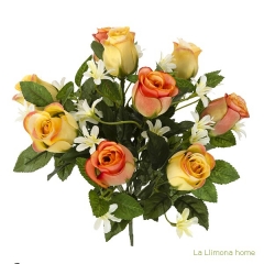 Ramo artificial flores rosas naranjas 35 - la llimona home