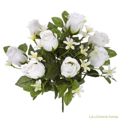 Ramo artificial flores rosas blancas 35 - la llimona home