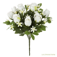 Ramo artificial flores rosas blancas 35 1 - la llimona home
