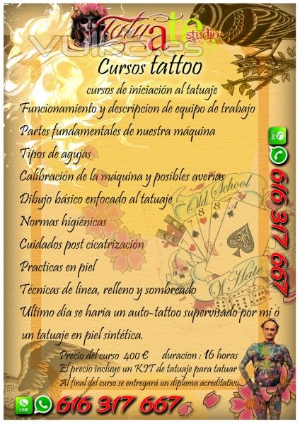 En Tatuate studio Alicante hacemos cursos de iniciación al tatuaje artístico