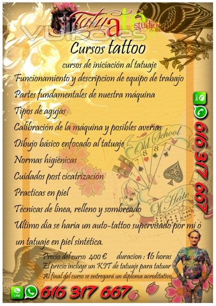 En Tatuate studio Alicante hacemos cursos de iniciacin al tatuaje artstico