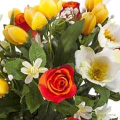 Ramo artificial flores rosas bicolores, anemonas y crocus 38 2 - la llimona home