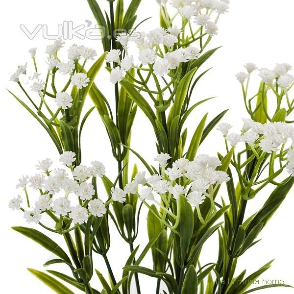 Planta flores bush gypsophila artificial blanca 45 2 - La Llimona home