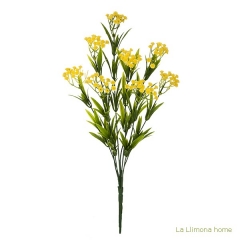 Planta flores bush gypsophila artificial amarilla 45 1 - la llimona home