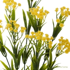 Planta flores bush gypsophila artificial amarilla 45 2 - la llimona home