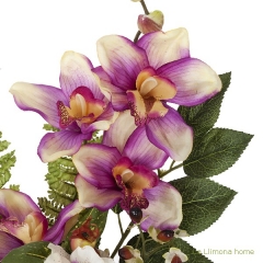 Ramo artificial flores orquideas cymbidium malva con hojas 49 1 - la llimona home