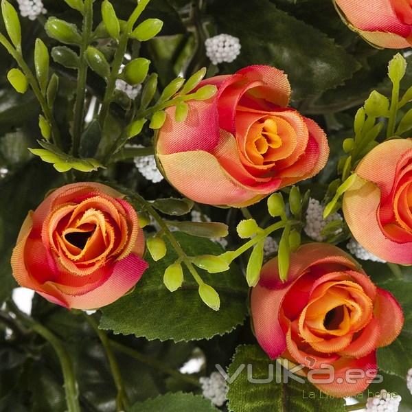 Todos los Santos. Ramo artificial flores rosas pitimini naranjas 52 1 - La Llimona home