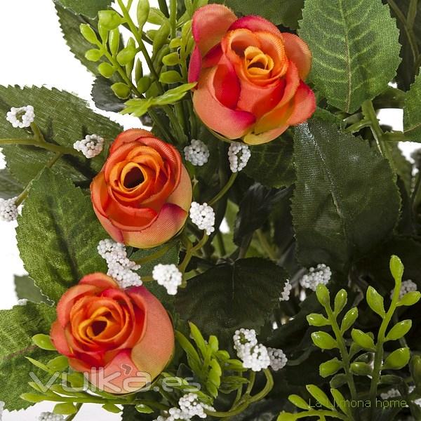 Todos los Santos. Ramo artificial flores rosas pitimini naranjas 52 2 - La Llimona home