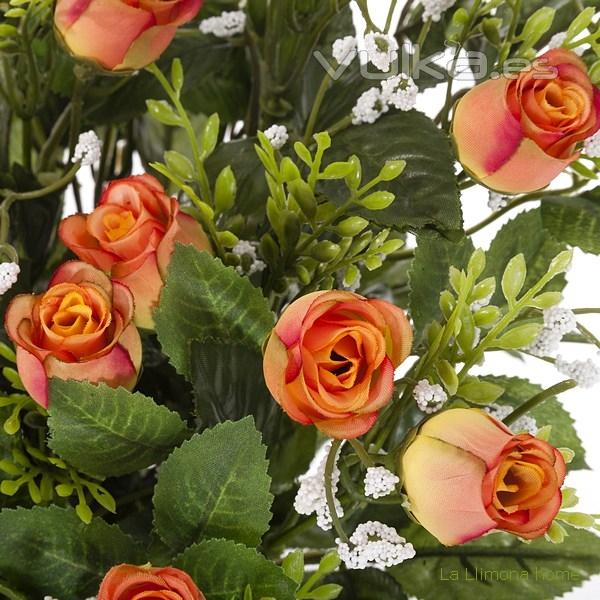 Todos los Santos. Ramo artificial flores rosas pitimini naranjas 52 3 - La Llimona home