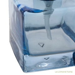 Dosificador bano glass cuadrado transparente azul 2 - la llimona home