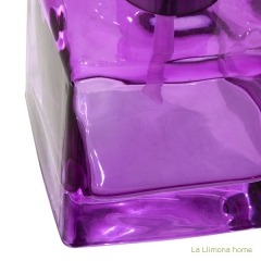 Dosificador bano glass cuadrado transparente malva 2 - la llimona home