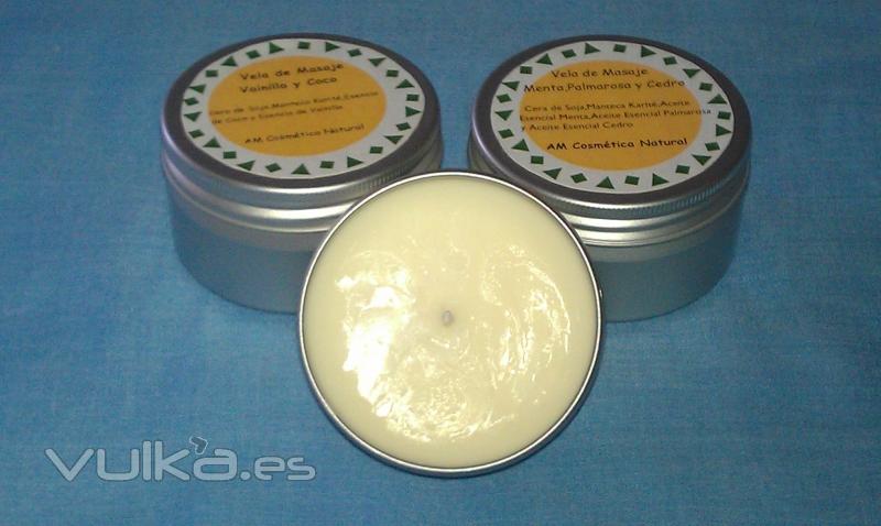 Velas de Masaje diferentes Aromas con Cera de Soja,Manteca de Karité,Aceites Esenciales