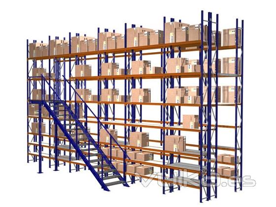 estanterias paletizacion con escalera