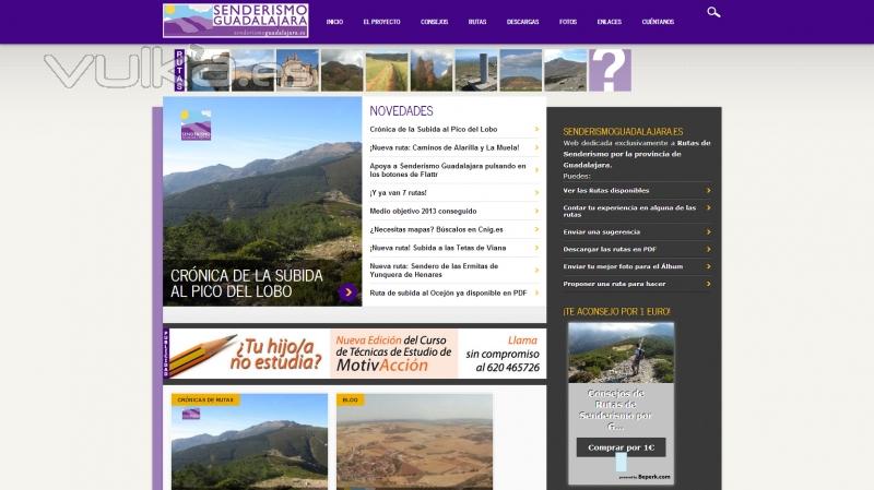 Pgina web de Senderismoguadalajara.es. Guas de Rutas de Senderismo por la provincia de Guadalajara