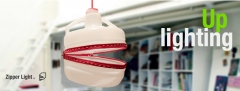 Zipper light, una lampara de techo creada a partir de un envase de aceite