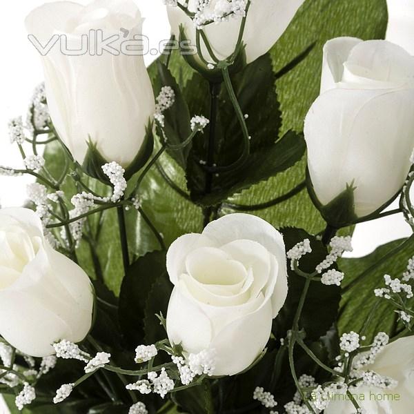 Todos los Santos. Ramo artificial flores rosas blancas con gypsophilas 38 1 - La Llimona home