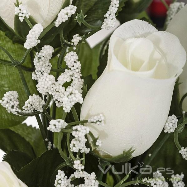 Todos los Santos. Ramo artificial flores rosas blancas con gypsophilas 38 2 - La Llimona home