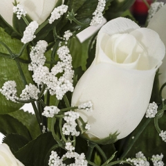 Todos los santos ramo artificial flores rosas blancas con gypsophilas 38 2 - la llimona home