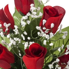 Todos los santos. ramo artificial flores rosas color rojo con gypsophilas 38 1 - la llimona home