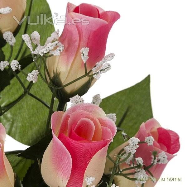 Todos los Santos. Ramo artificial flores rosas color rosa con gypsophilas 38 1 - La Llimona home