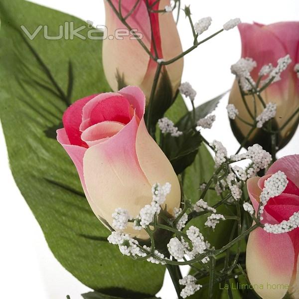 Todos los Santos. Ramo artificial flores rosas color rosa con gypsophilas 38 2 - La Llimona home
