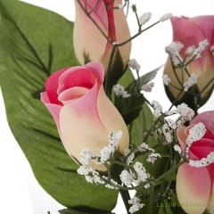 Todos los santos. ramo artificial flores rosas color rosa con gypsophilas 38 2 - la llimona home