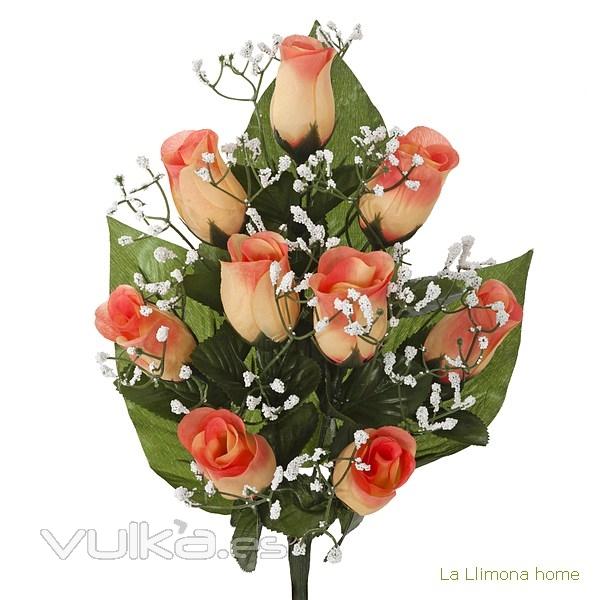 Todos los Santos. Ramo artificial flores rosas color salmn con gypsophilas 38 - La Llimona home