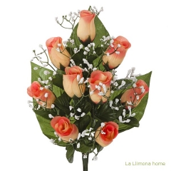 Todos los santos. ramo artificial flores rosas color salmn con gypsophilas 38 - la llimona home