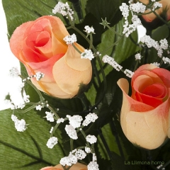 Todos los santos ramo artificial flores rosas color salmon con gypsophilas 38 2 - la llimona home