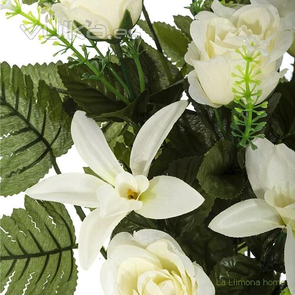 Todos los Santos. Ramo artificial flores orqudeas y rosas blancas con hojas 65 1 - La Llimona home