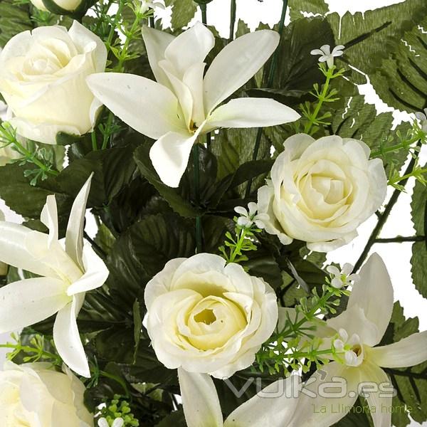 Todos los Santos. Ramo artificial flores orqudeas y rosas blancas con hojas 65 2 - La Llimona home