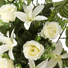 Todos los santos ramo artificial flores orquideas y rosas blancas con hojas 65 2 - la llimona home