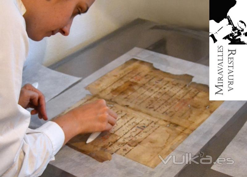 Restauracin de pergamino manuscrito medieval