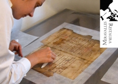 Restauración de pergamino manuscrito medieval