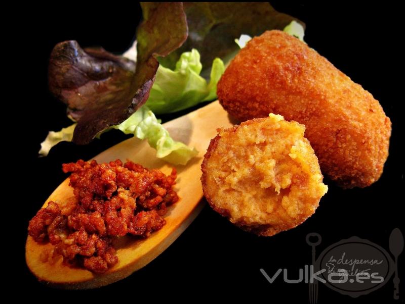 Croquetas artesanas de picadillo de chorizo