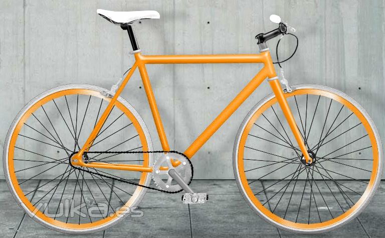 fixie naranja de Moma bikes