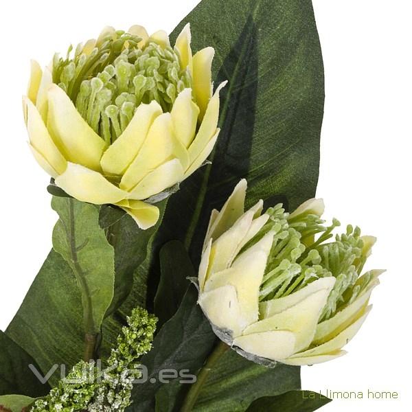 Todos los Santos. Ramo artificial flores magnolias crema con hojas 52 2 - La Llimona home