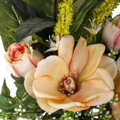 Todos los santos. ramo artificial flores magnolias salmn con hojas 52 2 - la llimona home