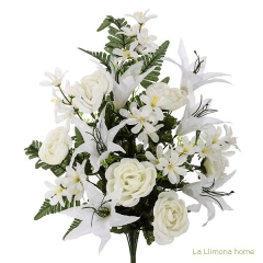 Todos los santos ramo artificial flores camelias blancas con liliums 60 - la llimona home