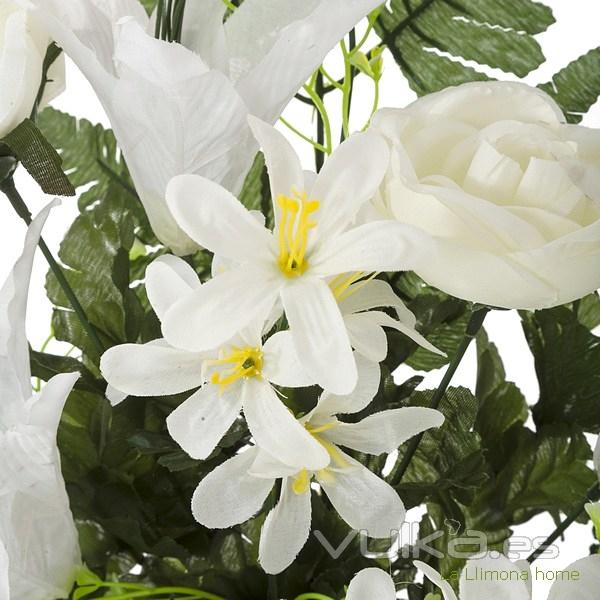 Todos los Santos. Ramo artificial flores camelias blancas con liliums 60 1 - La Llimona home