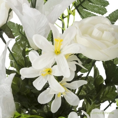 Todos los santos. ramo artificial flores camelias blancas con liliums 60 1 - la llimona home