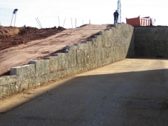 Muro tierra armada en formacion de rampa, formato rectangular