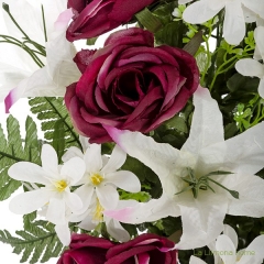 Todos los santos. ramo artificial flores camelias malvas con liliums 60 1 - la llimona home