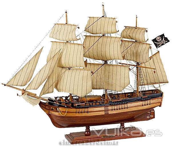 Maqueta de barco pirata en artesana nutica