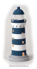 Faro maritimo en miniatura elaborado en artesania nautica de hojalata