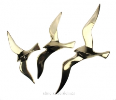 Gaviotas hechas en laton para colgar de la pared decoracion nautica