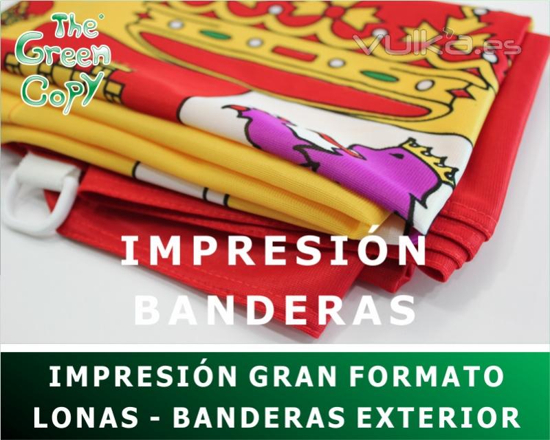 impresión gran formato de banderas y lonas para exterior the green copy Villanueva de la Cañada