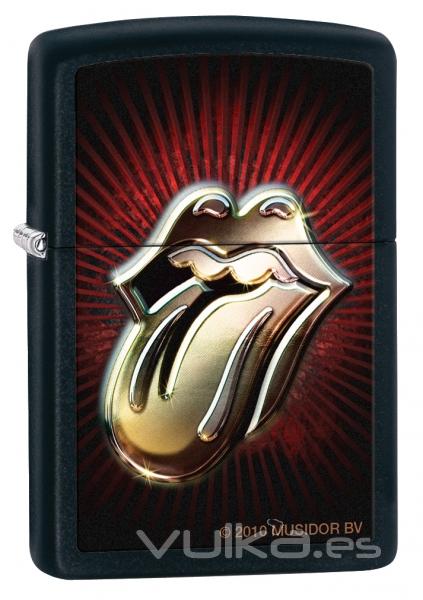Zippo Lighter Rolling Stones Tongue Burst Black Matte