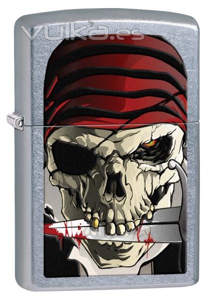 Zippo Lighter Pirate Col Street Chrome 